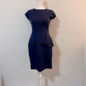 Blue peplum stretch dress - M